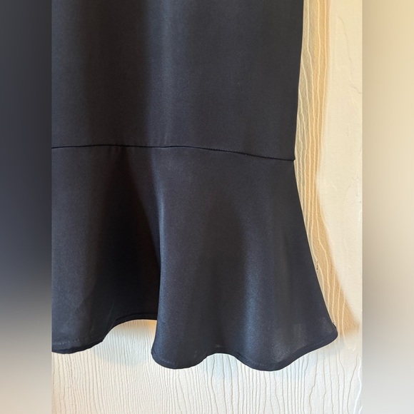 GAALA PARIS Alexane Black 100% Silk High Mock Neck MIDI Ruffle Evening Dress - Picture 9 of 17